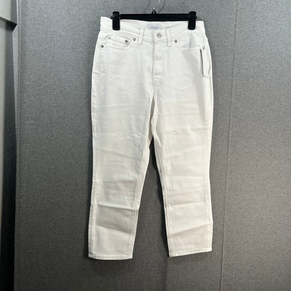 Encore by Idina Menzel Regular High Waisted Crop Jeans Bright White, Reg 6